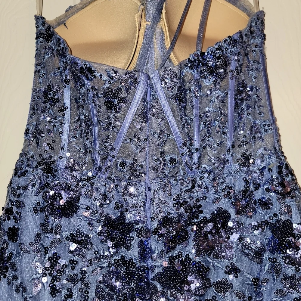 Sherri Hill Lavender Sequin One-Shoulder Evening Gown